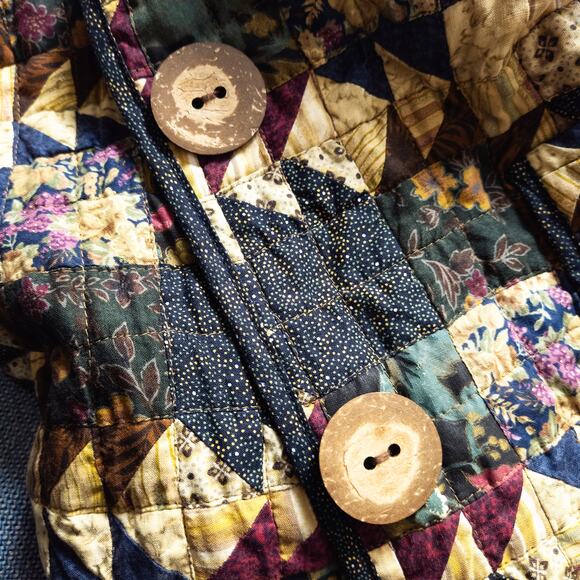 Donna Sharp Women’s Coat Eclectic Grandpa Y2K Quilted Pattern Patchwork Size XL - Picture 8 of 10